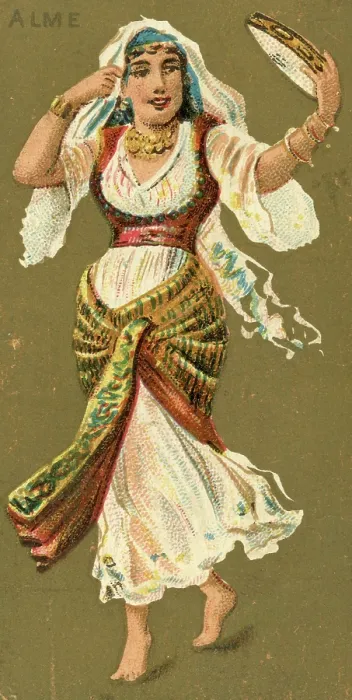 Framed Print : Alme or Alma, Egyptian Traditional Dance, National Dances series, Kinney Brothers, 1889 Framed Print : Alme or Alma, Egyptian Traditional Dance, National Dances series, Kinney Brothers, 1889