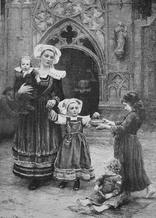 Framed Print : Almsman in front of a church in Brittany, France, 1876, Historic, digital reproduction of an original 19th century painting, original date not known Framed Print : Almsman in front of a church in Brittany, France, 1876, Historic, digital reproduction of an original 19th century painting, original date not known