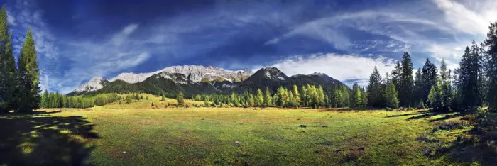 Framed Print : Alpine meadows and mountain forest with a view on the Wettersteingebirge range, Mt. Suedwand in Leutasch, Tyrol, Austria, Europe Framed Print : Alpine meadows and mountain forest with a view on the Wettersteingebirge range, Mt. Suedwand in Leutasch, Tyrol, Austria, Europe