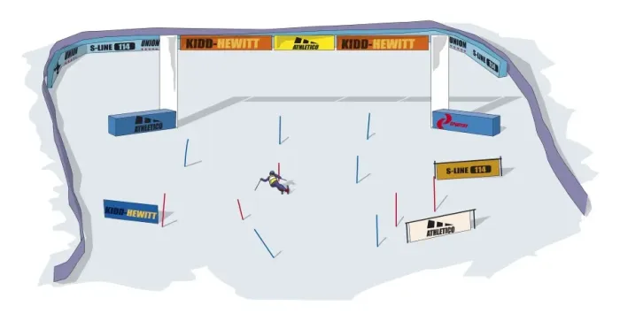 Framed Print : Alpine skiing, finish line of giant slalom Framed Print : Alpine skiing, finish line of giant slalom