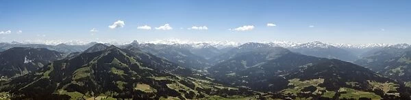 Alps in summer, panoramic view, Brixen im Thale, Tyrol, Austria