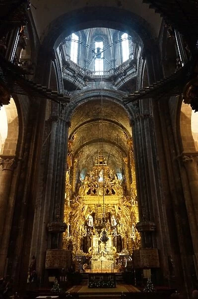 Altar & Nave Cathedral Santiago de Compostela, Spain