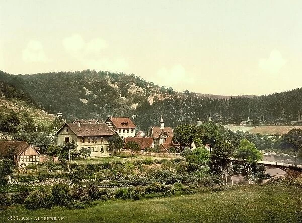 Altenbrak, district of the town of Thale in the Harz Mountains, Germany, Historic, digitally restored reproduction of a photochromic print from the 1890s