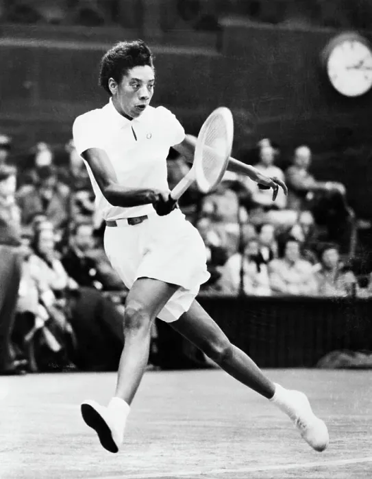 Framed Print : Althea Gibson in Action Hitting Ball Framed Print : Althea Gibson in Action Hitting Ball
