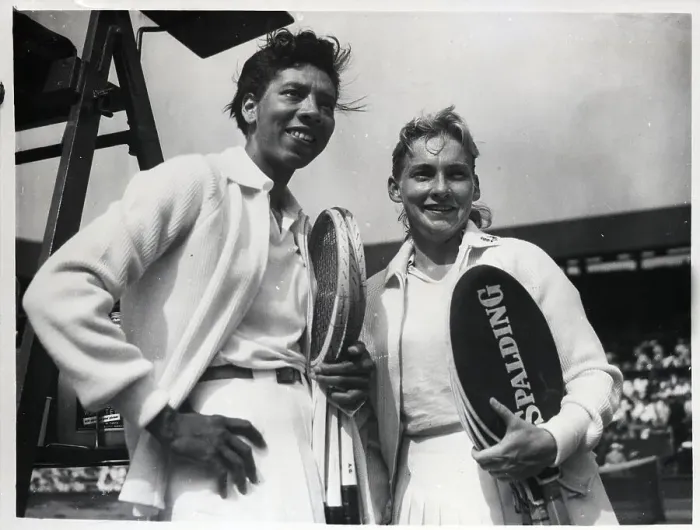 Framed Print : Althea Gibson and Darlene Hard at Wimbledon