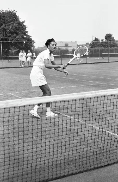 Framed Print : Althea Gibson Practicing Framed Print : Althea Gibson Practicing