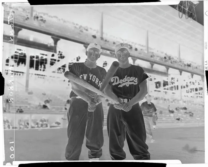 Framed Print : Alvin Dark and Pee Wee Reese Crossing Bats Framed Print : Alvin Dark and Pee Wee Reese Crossing Bats