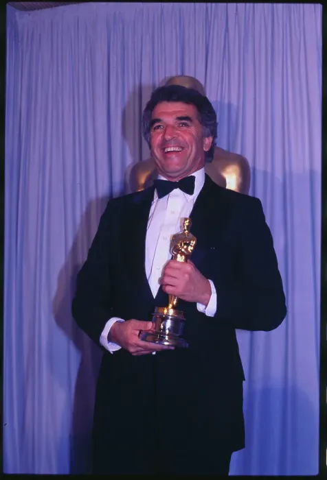 Framed Print : Alvin Sargent Holding Academy Award