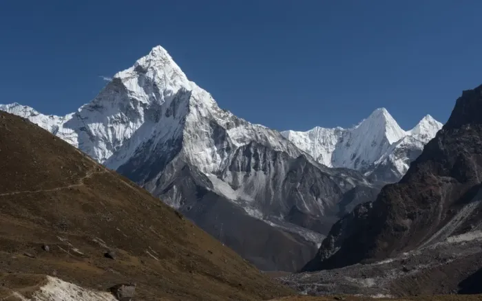 Framed Print : Ama Dablam mountain peak from Dzongla village, Everest region Framed Print : Ama Dablam mountain peak from Dzongla village, Everest region