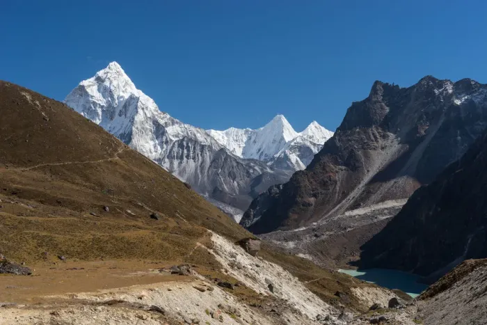 Framed Print : Ama Dablam mountain peak from Dzongla village, Everest region Framed Print : Ama Dablam mountain peak from Dzongla village, Everest region