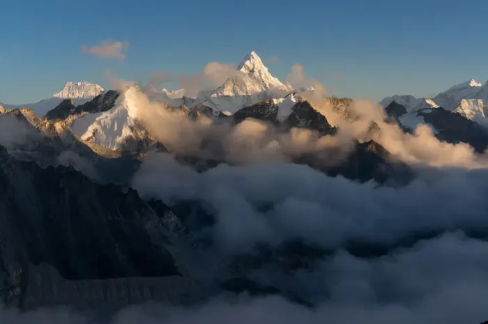 Framed Print : Ama Dablam mountain peak from Kala Pattar