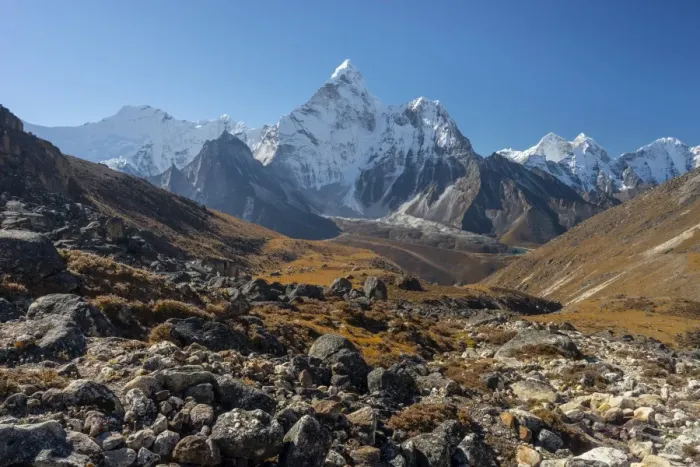 Framed Print : Ama Dablam mountain peak from Kongma la pass Framed Print : Ama Dablam mountain peak from Kongma la pass