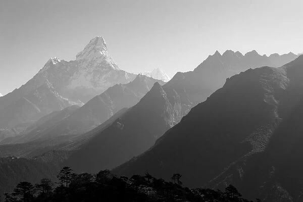 Ama Dablam mountain peak in the morning, Everest region