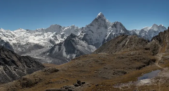 Framed Print : Ama Dablam mountain peak view from Kongma la pass, Everest region, Nepal Framed Print : Ama Dablam mountain peak view from Kongma la pass, Everest region, Nepal