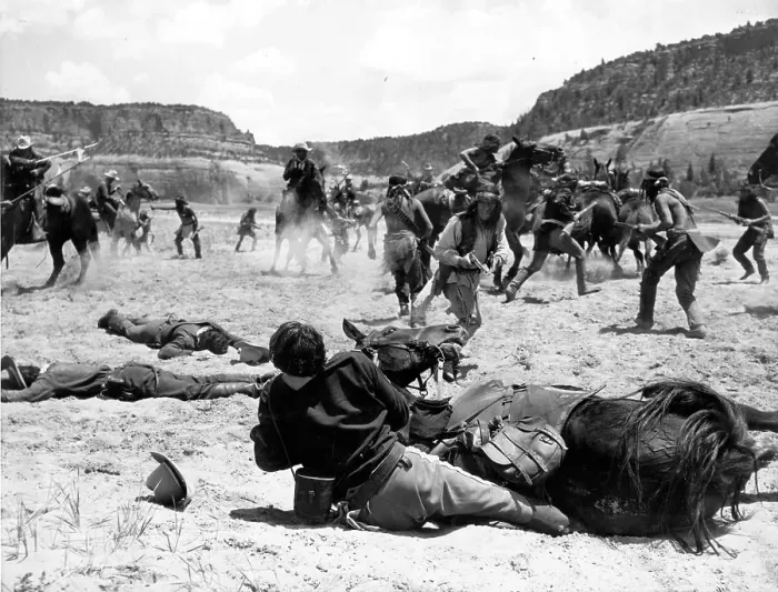 Framed Print : Ambush. 1950: Charles Stevens (centre) plays the role of an Apache in the film Ambush Framed Print : Ambush. 1950: Charles Stevens (centre) plays the role of an Apache in the film Ambush