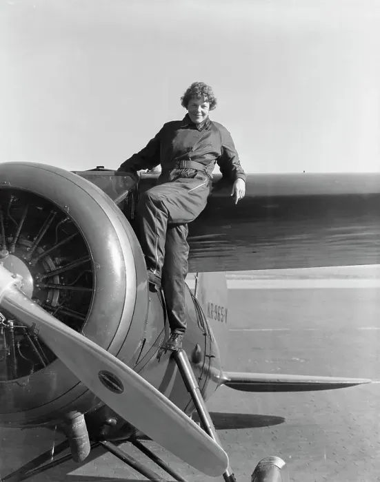 Framed Print : Amelia Earhart Boarding Airplane Framed Print : Amelia Earhart Boarding Airplane