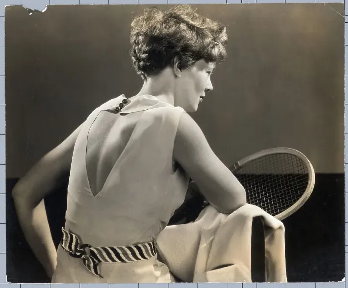Framed Print : Amelia Earhart Holding Tennis Racket Framed Print : Amelia Earhart Holding Tennis Racket