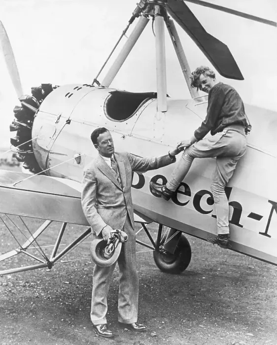 Framed Print : Amelia Earhart And Her Husband Framed Print : Amelia Earhart And Her Husband