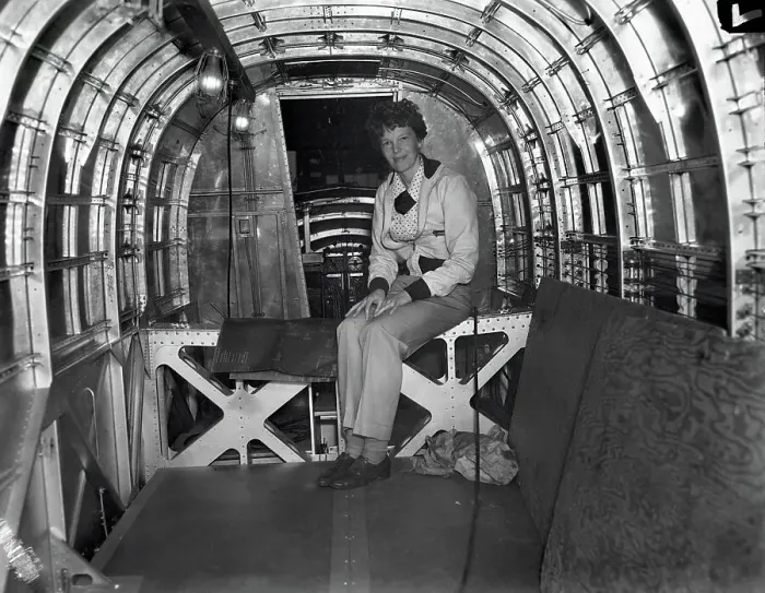 Framed Print : Amelia Earhart in Interior of the Flying Laboratory Framed Print : Amelia Earhart in Interior of the Flying Laboratory