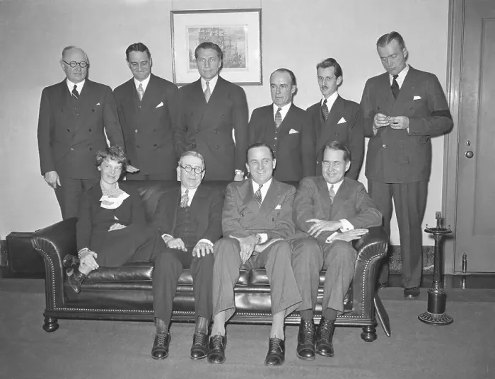 Framed Print : Amelia Earhart Posing with Aviation Officials Framed Print : Amelia Earhart Posing with Aviation Officials