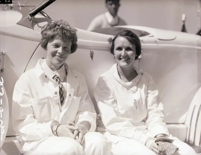 Framed Print : Amelia Earhart and Ruth Nicholls Seated Framed Print : Amelia Earhart and Ruth Nicholls Seated