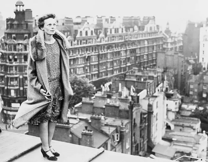 Framed Print : Amelia Earhart Standing on Roof Framed Print : Amelia Earhart Standing on Roof