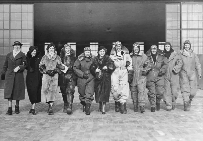Framed Print : Amelia Earhart's Friends Posing at Celebration for Her Pacific Flight Framed Print : Amelia Earhart's Friends Posing at Celebration for Her Pacific Flight