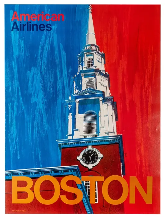Framed Print : American Airlines Boston Poster