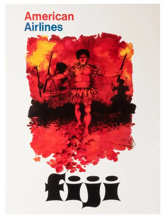 Framed Print : American Airlines Fiji Poster Framed Print : American Airlines Fiji Poster