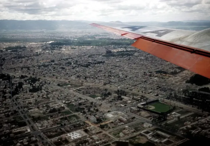 Framed Print : AMERICAN AIRLINES PLANE OVER MEXICO CITY Framed Print : AMERICAN AIRLINES PLANE OVER MEXICO CITY