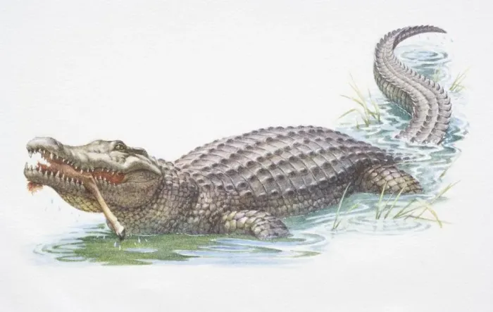 Framed Print : American Alligator, Alligator mississippiensis, eating leg Framed Print : American Alligator, Alligator mississippiensis, eating leg