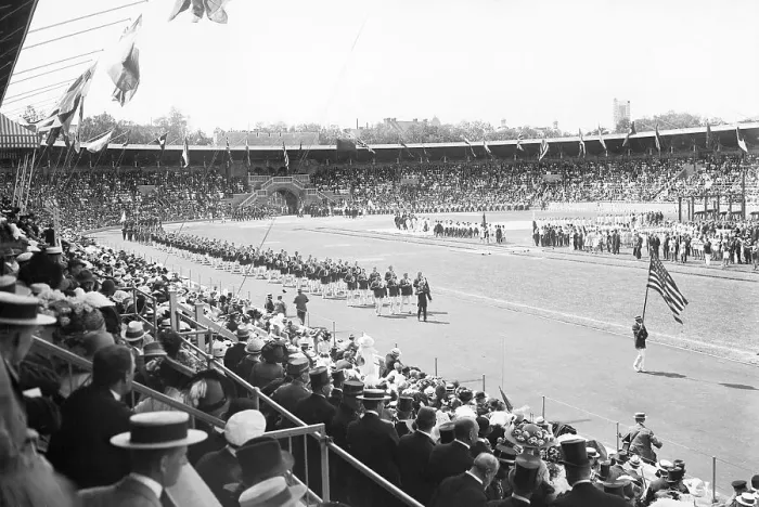 Framed Print : American Athletes Parading at Olympics Framed Print : American Athletes Parading at Olympics
