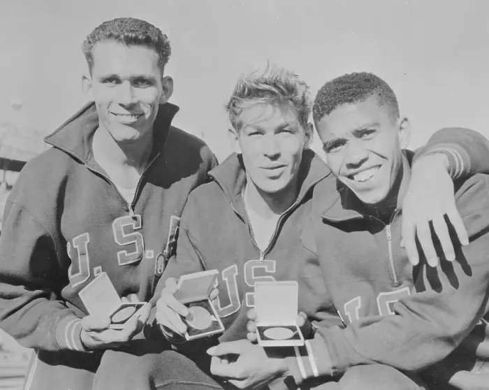 Framed Print : Three American Athletes Sweeping Medals Framed Print : Three American Athletes Sweeping Medals