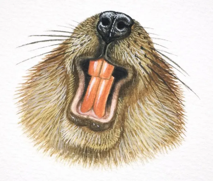 Framed Print : American Beaver, Castor canadensis, beaver showing its teeth Framed Print : American Beaver, Castor canadensis, beaver showing its teeth
