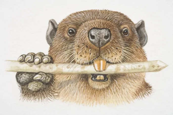 Framed Print : American Beaver (Castor canadensis) gnawing on a tree trunk Framed Print : American Beaver (Castor canadensis) gnawing on a tree trunk