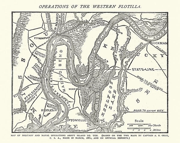 American Civil War, Map operations of the western flotilla