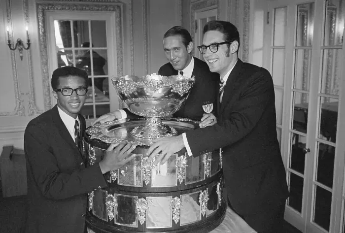 Framed Print : American Davis Cup Tennis Team with Trophy Framed Print : American Davis Cup Tennis Team with Trophy