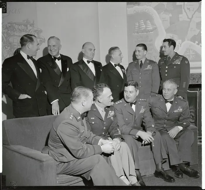 Framed Print : American Eagles Officers Gathering for Film Framed Print : American Eagles Officers Gathering for Film