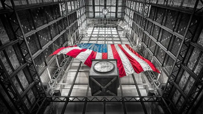 Framed Print : American Flag at Penn Station Framed Print : American Flag at Penn Station