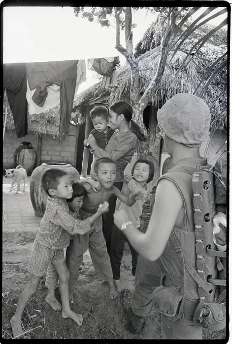 Framed Print : American Giving Gum To Vietnamese Kids Framed Print : American Giving Gum To Vietnamese Kids