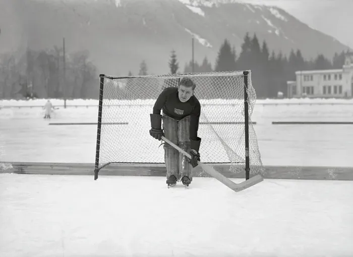 Framed Print : American Goal Keeper at The 1924 Winter Olympics Framed Print : American Goal Keeper at The 1924 Winter Olympics