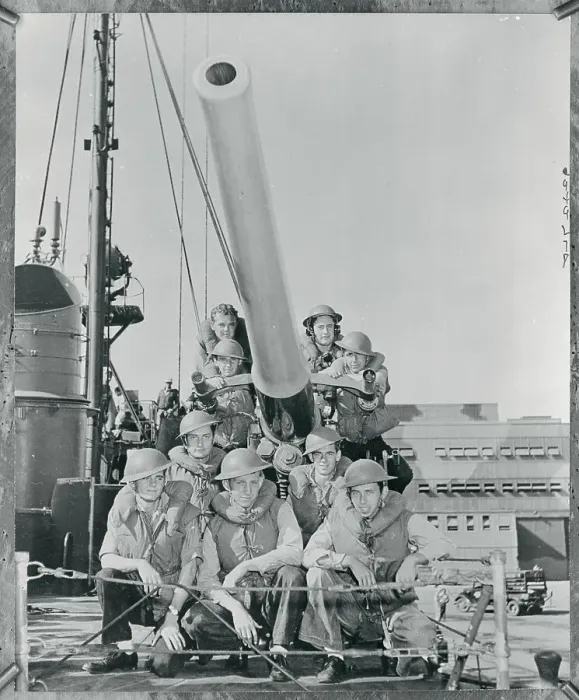 Framed Print : American Gunner Men Posing on Deck Beside Barrel Framed Print : American Gunner Men Posing on Deck Beside Barrel