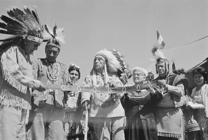 Framed Print : American Indian Leaders Meeting