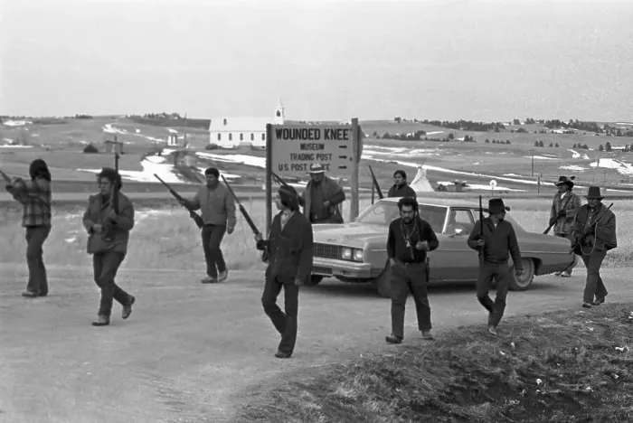 Framed Print : American Indian Movement Members at Wounded Knee Framed Print : American Indian Movement Members at Wounded Knee