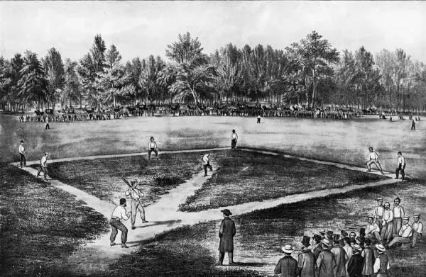 絵　メジャーリーグ Fine Art Print of 1866 Baseball Lithograph. Art Prints, Posters