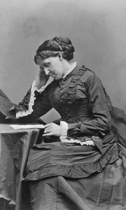Framed Print : American Novelist Louisa May Alcott at a Desk Framed Print : American Novelist Louisa May Alcott at a Desk