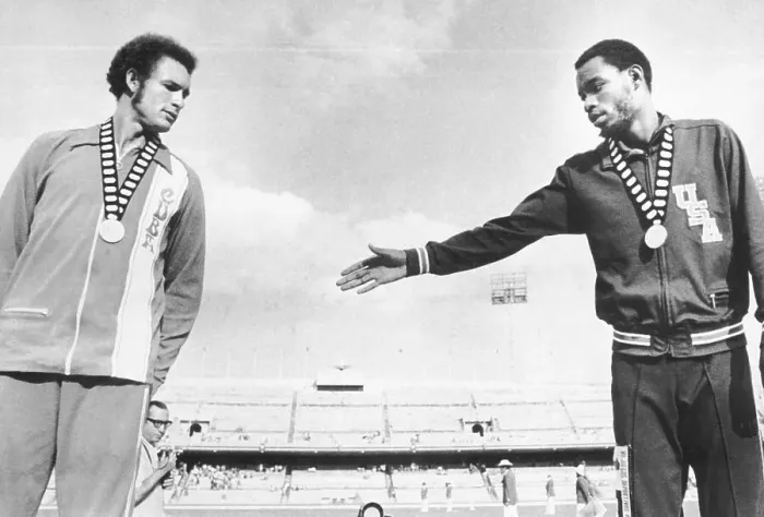 Framed Print : American Pan American Games Winner Donald Ray Acknowledging Cuban Opponent Framed Print : American Pan American Games Winner Donald Ray Acknowledging Cuban Opponent