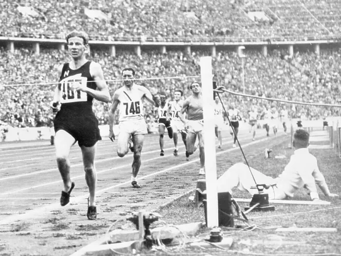 Framed Print : American Physician Winning Olympic Race Framed Print : American Physician Winning Olympic Race