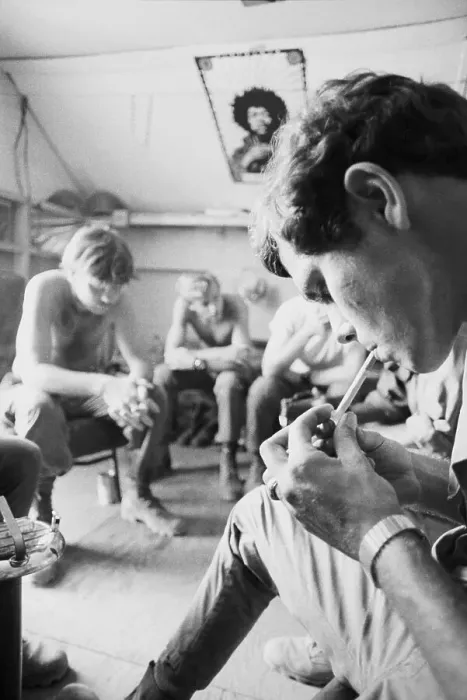 Framed Print : American Servicemen Smoking Marijuana Framed Print : American Servicemen Smoking Marijuana