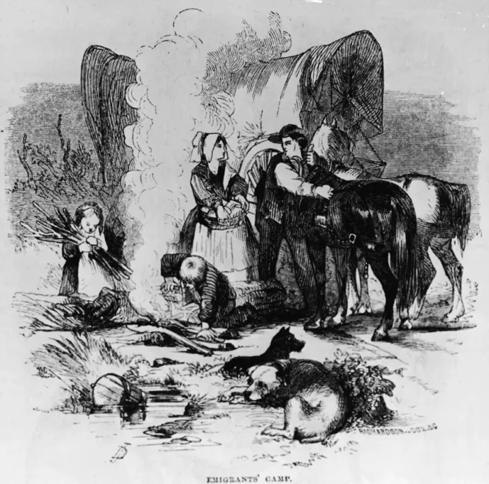 Framed Print : American Settlers Crossing The Plains Framed Print : American Settlers Crossing The Plains